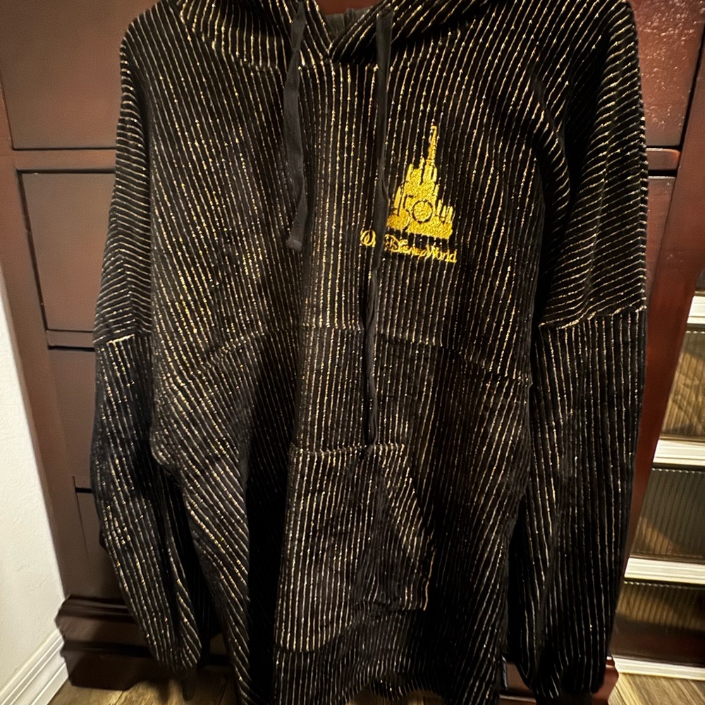 Disney Black and Gold Striped Hoodie